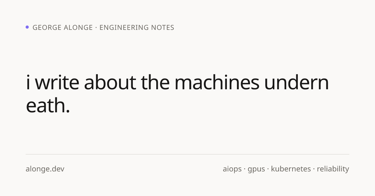 alonge.dev | cloud native, sre, and ai infrastructure